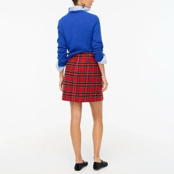 Red Tartan Plaid Skirt with broken zipper* NWT - Picture 4 of 14